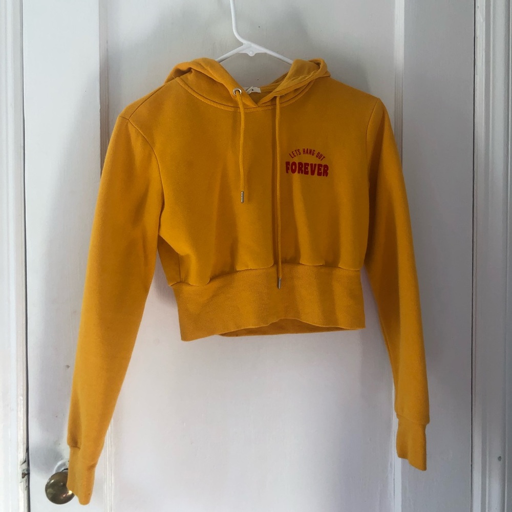 Yellow Crop-top Sweatshirt